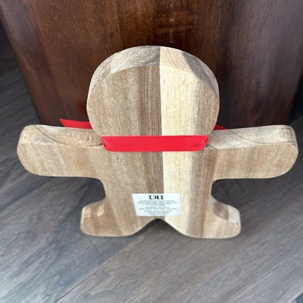 Gingerbread Man Acacia wood cutting board w/spreader gift set,multi-use, holiday
